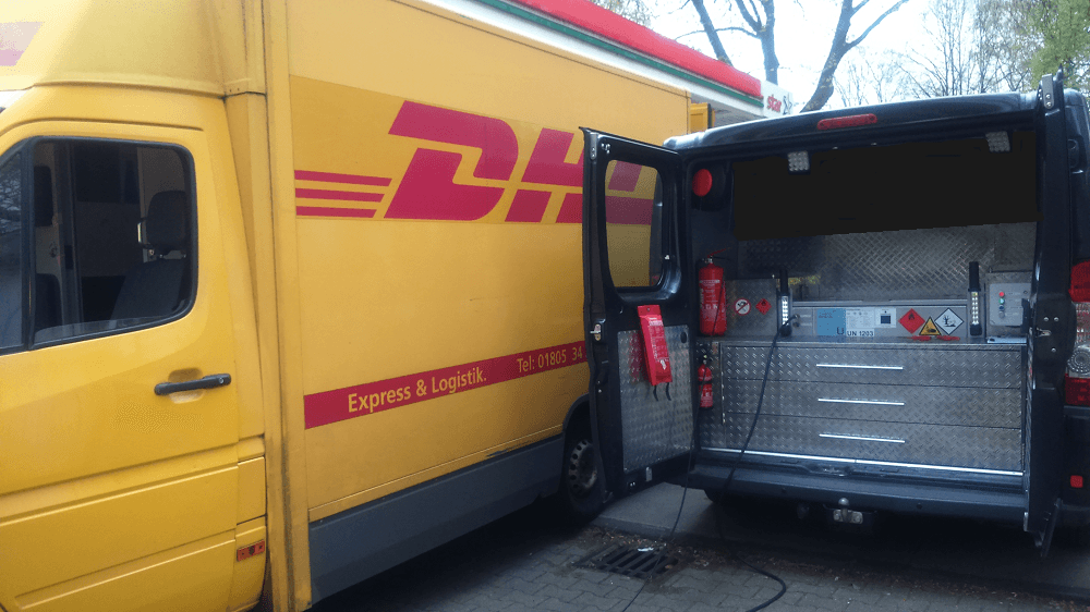 DHL - Lieferwagen falsch getankt